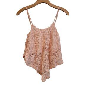 POOF! Baby Pink Summer Spaghetti Strap‎ Lace Layer Top Girls Sz L EUC